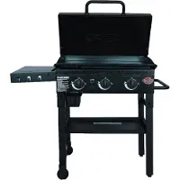 Char-Griller Flat Iron Gas Plancha – Gas Bakplaat met 3 Branders – Stalen Bakplaat met Porselein Coating (±3350 cm²) – Gelijkmatige Warmteverdeling – voor 4-6 Personen