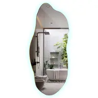 Tulup LED Spiegel - Organische Spiegel Met LED Verlichting - 45x100 cm - Organische Spiegel Met Verlichting - Halspiegel - Koel Wit 6500K - Onregelmatige Spiegel Met LED - Wandspiegel LED in Loftstijl