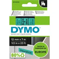 Dymo Tape 45019 (S0720590) Zwart op groen (12 mm)
