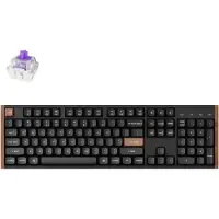 Keychron K10 HE, met kabel en draadloos, USB + RF draadloos + Bluetooth, magnetische mechanische toetsen, QWERTY-indeling, RGB LED-verlichting, zwart, hout