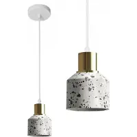Toolight Hangende Betonnen Plafondlamp Lastri Wit APP931-1CP