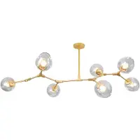 Toolight Hanglamp Goud Glas Bol 7 Arms APP507-7C