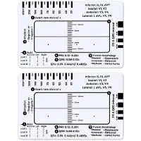 Melitt 2 Stuks ECG 7-Staps Liniaal, ECG 7-Staps Liniaal voor ECG/EKG-Interpretatie, ECG-Referentiegidsliniaal, EKG-Schuifmaat Meetinstrument