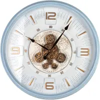 Mondex Wandklok kunststof RAMSEY 50x50x6,5 cm bruin 1 stuk