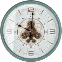 Mondex Wandklok kunststof RAMSEY 50x50x6,5 cm bruin/goud 1 st.