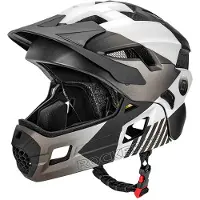 RockBros Fietshelm TS-61 10110061005, kinderhelm met afneembaar vizier, maat S (48-54) - grijs