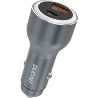 Dudao USB-A USB-C PD QC LED autolader 120W - Grijs