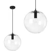 Toolight Hangende Glazen Plafondlamp Lassi Zwart 25 Cm APP307-1CP