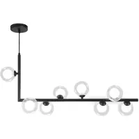 Toolight Metalen Industriële Glazen Plafondlamp Zwart APP754-8CP