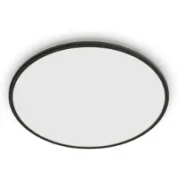 Philips Plafondlamp Superslim 15W, Zwart, Metaal, Kunststof, IP54, Geschikt voor terras, tuin, Klasse II, Modern
