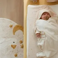 Little Dutch Aankleedkussenhoes - Wit - Newborn Naturals - Moon & Stars