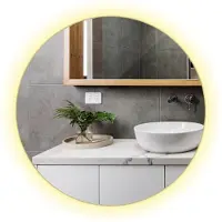 Tulup LED Spiegel - Ronde Spiegel LED Rand - 40 cm x 40 cm - Spiegel LED - LED-spiegel voor Woonkamer - Warm Wit 3000K - Spiegel Met Verlichting - Moderne LED Wandspiegel