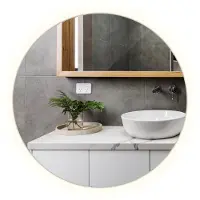Tulup LED Spiegel - Spiegel LED Rond - 40 cm x 40 cm - Ronde Spiegel LED - LED-spiegel voor Gang - Koel Wit 6500K - Spiegel Met Led Verlichting - Moderne LED Wandspiegel