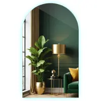 Tulup Spiegel – Niereguliere Spiegel 40x70 cm – Wandspiegel Zonder Lijst – Minimalistisch Design – Koud Licht 6000 K – Make‑up Spiegel