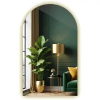 Tulup Spiegel – Niereguliere Spiegel 40x70 cm – Wandspiegel Zonder Lijst – Design Spiegel – Neutraal Licht 4000 K – LED Spiegel