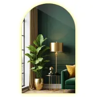 Tulup Spiegel – Niereguliere Spiegel 40x70 cm – Wandspiegel Zonder Lijst – Decoratieve Spiegel – Warm Licht 3000 K – LED Spiegel