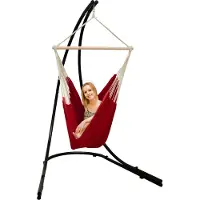 AMANKA xxl Hangstoel met frame Hangstoel voor 2 hangstoelen Hangstoel Bordeaux rood