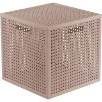 Curver Kaya opbergmand - 19 liter - 28x28x28 cm - warm taupe - premium opbergoplossing, duurzaam kunststof, moderne huisorganisatie
