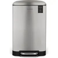 ADEVA Les Collectors afvalbak voor de keuken, roestvrij staal, model nr. 512, inhoud 20 liter, met uitneembaar binnenbakje, mat afwerking, duurzaam en met een stille dekselsluiting