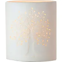Gilde Lamp, tafellamp, decoratieve lamp, levensboom - van porselein
