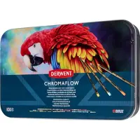 Derwent Chromaflow Kleurpotloden in Blik - Set van 100 Potloden met Zachte Kern - Assorti
