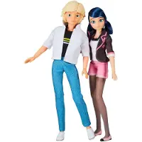 Bandai Pack of 2 Dolls - - Miraculous - P50377 - Marinette & Adrien - 26 cm