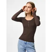 Pieces Shirt 'PCKitte' chocoladebruin