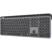 Meetion WK330 - Draadloos Toetsenbord - Dual-Mode 2.4 GHz + Bluetooth - Ultra-Dun Full-Size Keyboard - 117 Toetsen - Stil Scissor-Switch Typen - USB-C Oplaadbaar - Universele Compatibiliteit - Zwart