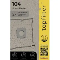 Top Filter Set van 4 stofzuigerzakken voor Moulinex Krups TopFilter Premium