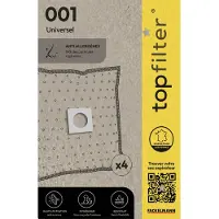 Top Filter Set van 4 universele stofzuigerzakken TopFilter Premium