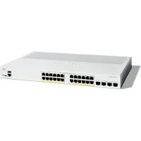 Cisco Catalyst 1200-24P-4X - Switch - Laag 3 - Smart - 24 x 10/100/1000 (PoE+) + 4 x 10 Gigabit Ethernet SFP+ - Voor wandmontage of in een rack - PoE+ (195 W)