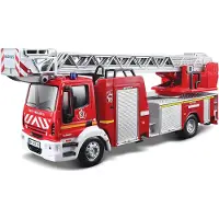 Bburago Iveco Magirus, brandweerwagen, rood, zilver, wit