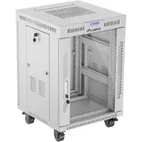 Lanberg 19" 15U vrijstaande LCD-glazen deur (FlatPack), groot (verzendkosten via transportbedrijf)