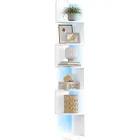 Vasagle Hoekwandrek met verlichting, Mat wit
