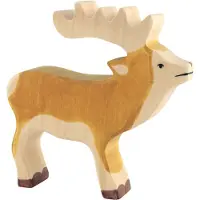 Holztiger Bosdieren - Hert - 15X3X15Cm - Houten Figuur - Handgemaakt