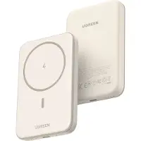 UGREEN Draadloze Magnetische Powerbank Mini 5000mAh Snellader Compatibel met MagSafe USB-C 15W Beige