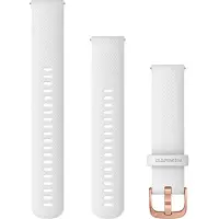 Garmin Quick Release Siliconen Horlogebandje - 20 mm Polsbandje - Wearablebandje - Wit met Rose Gouden Gesp