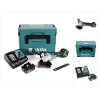 Makita DGA 513 RF1J accu haakse slijper 18V 125mm borstelloos + 1x oplaadbare accu 3.0Ah + lader + Makpac