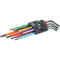 Bahco Torx sleutelset T8 - T40 Stiftsleutels, TORX, lang, gefosfateerd, gekleurd, metrisch - 9-delig - C1997TORX/9P