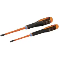 Bahco Schroevendraaierset ERGO | geïsoleerd | VDE | driecomponentengreep | smal blad | combitip - 2-delig - BE-9890SL