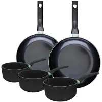 Fackelmann Set van 2 pannen van 28 en 30 cm en 3 steelpannen van 16, 18 en 20 cm Brandao