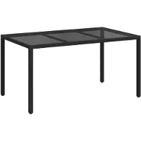 vidaXL Tuintafel, zwart, 150 x 90 x 75 cm, polyrotan