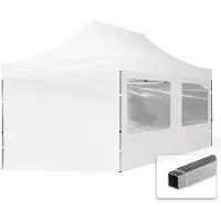 TOOLPORT 3x6 m Easy up partytent, ECONOMY alu 32mm met zijwanden (panorama), wit