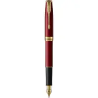 Parker Sonnet vulpen | Rode lak met goud detail | Fijne penpunt | Geschenkdoos