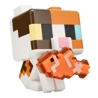 Paladone Minecraft Cat GloBuddies Lamp – 15 cm LED Nachtlamp met Vis, Tikbediening, Werkt op Batterijen