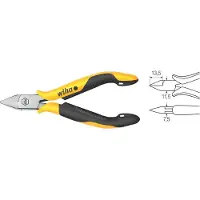 Wiha Zijkniptang Professional ESD brede, spitse kop zonder facet | 115mm/4 12" - 26821 - 26821