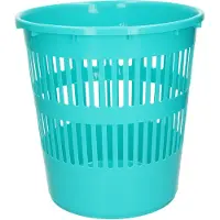 PlasticForte Afvalbak/vuilnisbak/kantoor prullenbak - plastic - blauw - 28 cm - Prullenmanden