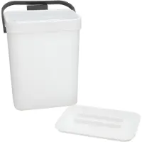 Gerimport Prullenbakje GFT - 26 cm - met klepdeksel - wit - 5 ltr - voor keukendeurtje