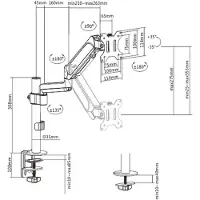 24hShop Monitor beugel met Gasveer - 1 monitor - Enkele arm - Maximaal 9 kg -