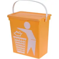 Excellent houseware Gft afvalbakje voor aanrecht - 12L - geel - afsluitbaar - compostbakje - Prullenbakken